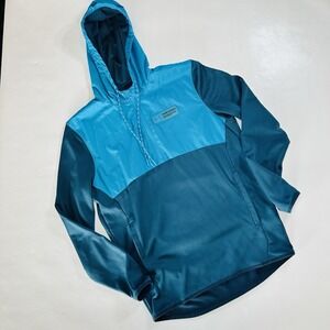 Under Armour Men's SM Blue Hooded Pullover Jacket Half Zip Lightweight